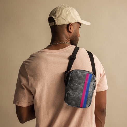 Bisexual Pride Grunge Stripe Crossbody Bag
